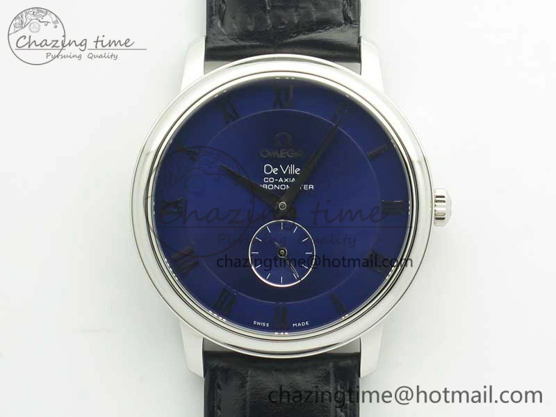 De Ville Prestige Small Second TWF 1:1 Best Edition Blue Dial on Black Leather Strap MIYOTA 9015