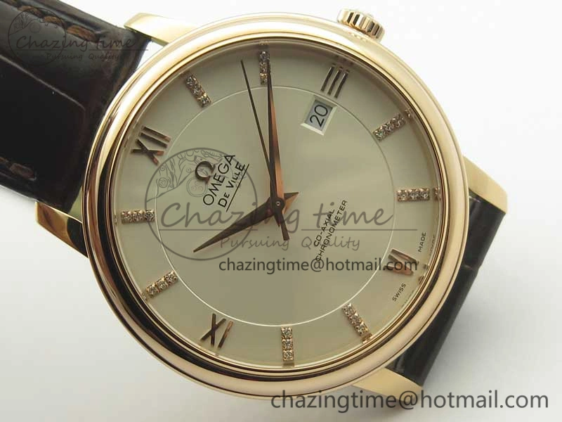 De Ville RG MKF 1:1 Best Edition Silver Dial Diamonds Markers on Brown Leather Strap MIYOTA 9015 V4