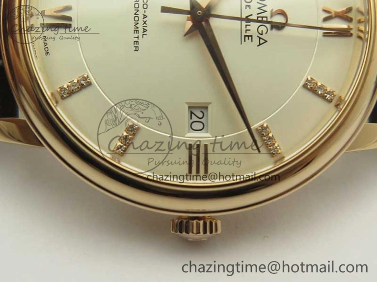 De Ville RG MKF 1:1 Best Edition Silver Dial Diamonds Markers on Brown Leather Strap MIYOTA 9015 V4