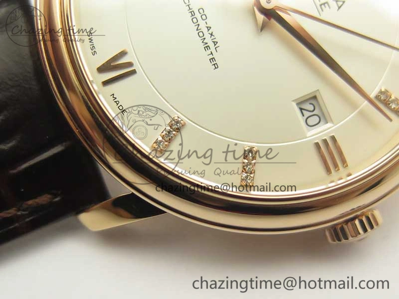 De Ville RG MKF 1:1 Best Edition Silver Dial Diamonds Markers on Brown Leather Strap MIYOTA 9015 V4