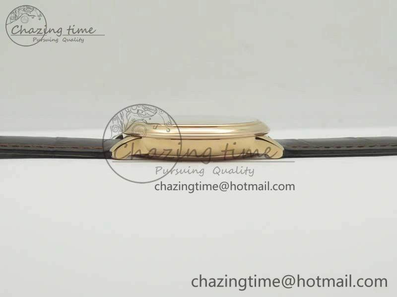 De Ville RG MKF 1:1 Best Edition Silver Dial Diamonds Markers on Brown Leather Strap MIYOTA 9015 V4