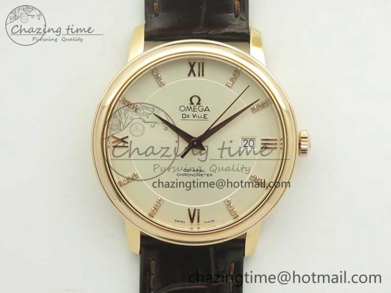 De Ville RG MKF 1:1 Best Edition Silver Dial Diamonds Markers on Brown Leather Strap MIYOTA 9015 V4