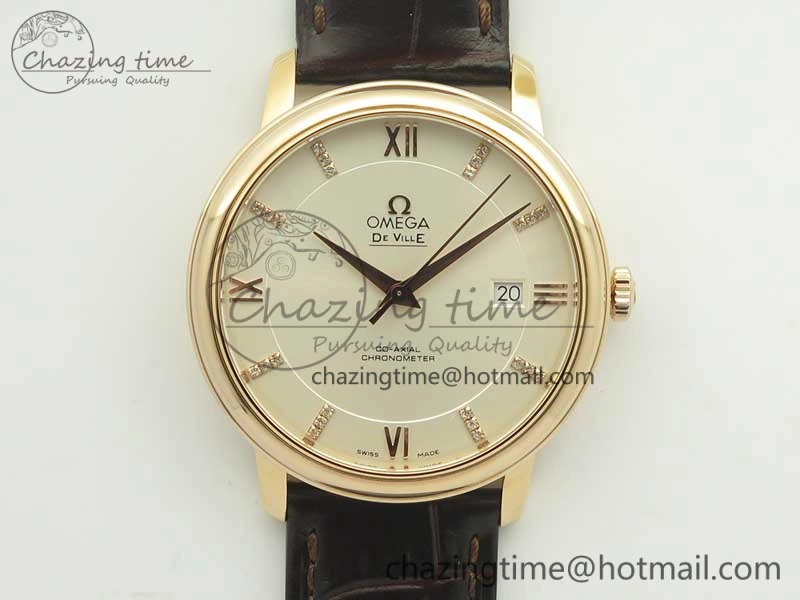 De Ville RG MKF 1:1 Best Edition Silver Dial Diamonds Markers on Brown Leather Strap MIYOTA 9015 V4