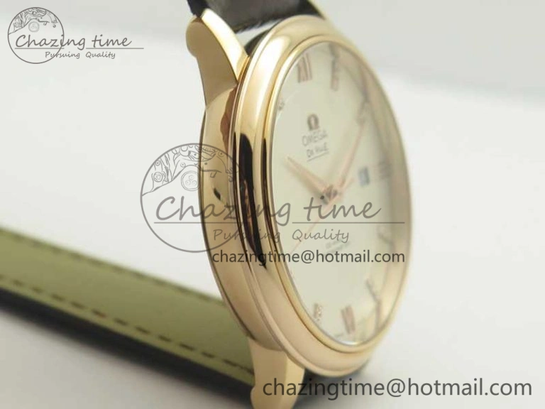 De Ville RG MKF 1:1 Best Edition Silver Dial Diamonds Markers on Brown Leather Strap MIYOTA 9015 V4