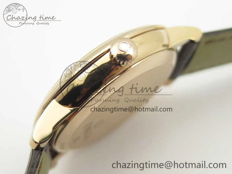 De Ville RG MKF 1:1 Best Edition Silver Dial RG Markers on Brown Leather Strap MIYOTA 9015 V4