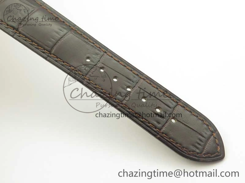 De Ville RG MKF 1:1 Best Edition Silver Dial RG Markers on Brown Leather Strap MIYOTA 9015 V4