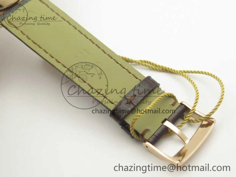 De Ville RG MKF 1:1 Best Edition Silver Dial RG Markers on Brown Leather Strap MIYOTA 9015 V4