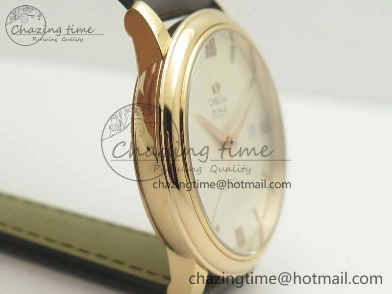 De Ville RG MKF 1:1 Best Edition Silver Dial RG Markers on Brown Leather Strap MIYOTA 9015 V4