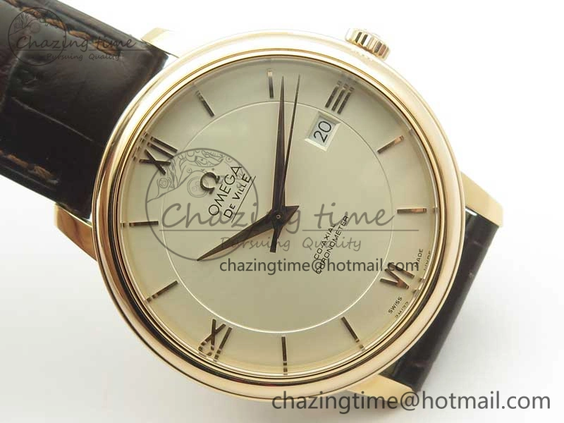 De Ville RG MKF 1:1 Best Edition Silver Dial RG Markers on Brown Leather Strap MIYOTA 9015 V4