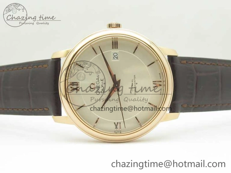 De Ville RG MKF 1:1 Best Edition Silver Dial RG Markers on Brown Leather Strap MIYOTA 9015 V4