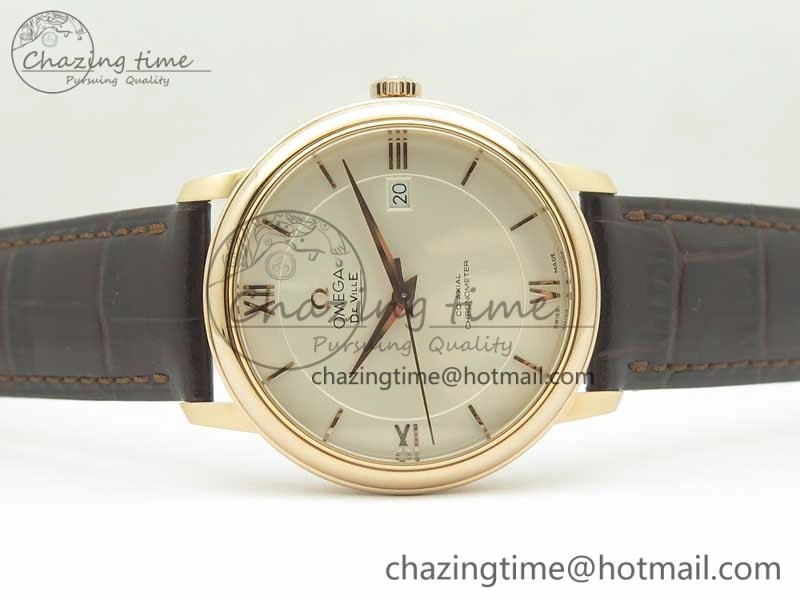 De Ville RG MKF 1:1 Best Edition Silver Dial RG Markers on Brown Leather Strap MIYOTA 9015 V4