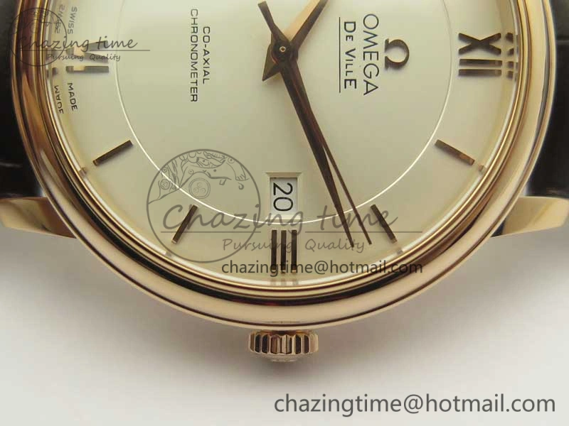 De Ville RG MKF 1:1 Best Edition Silver Dial RG Markers on Brown Leather Strap MIYOTA 9015 V4