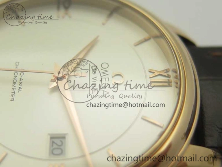De Ville RG MKF 1:1 Best Edition Silver Dial RG Markers on Brown Leather Strap MIYOTA 9015 V4