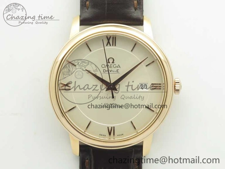 De Ville RG MKF 1:1 Best Edition Silver Dial RG Markers on Brown Leather Strap MIYOTA 9015 V4