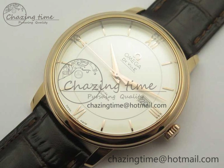De Ville RG MKF 1:1 Best Edition Silver Dial RG Markers on Brown Leather Strap MIYOTA 9015 V4