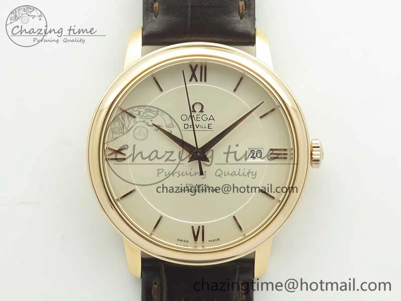 De Ville RG MKF 1:1 Best Edition Silver Dial RG Markers on Brown Leather Strap MIYOTA 9015 V4