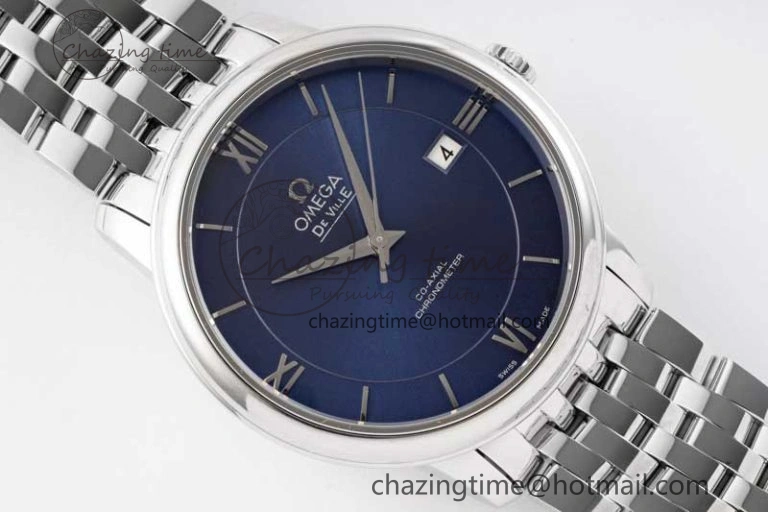De Ville SS DIWF 1:1 Best Edition Deep Blue Dial SS Markers on SS Bracelet MIYOTA 9015
