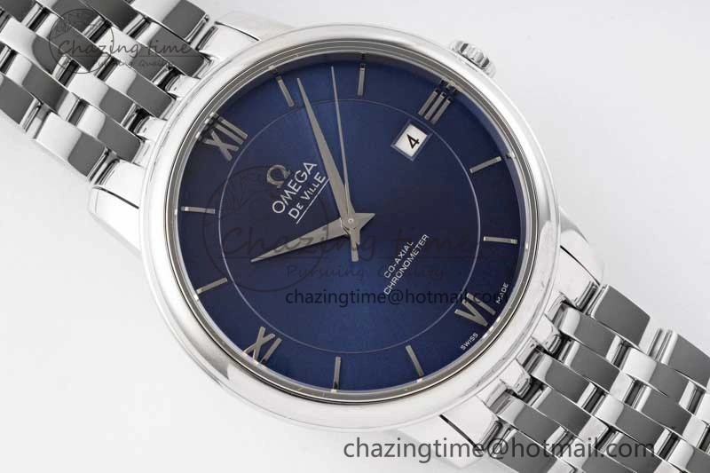 De Ville SS DIWF 1:1 Best Edition Deep Blue Dial SS Markers on SS Bracelet MIYOTA 9015