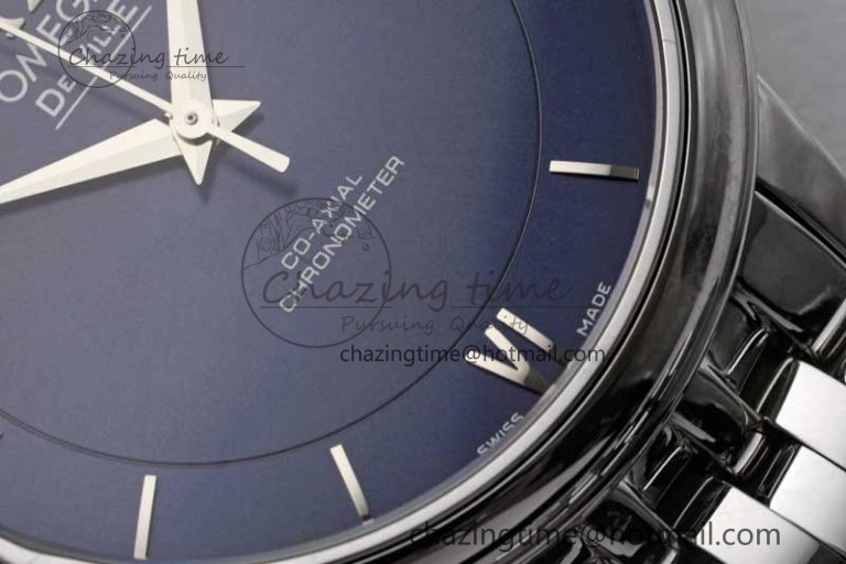 De Ville SS DIWF 1:1 Best Edition Deep Blue Dial SS Markers on SS Bracelet MIYOTA 9015