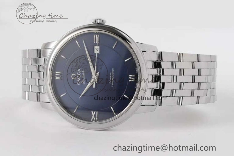 De Ville SS DIWF 1:1 Best Edition Deep Blue Dial SS Markers on SS Bracelet MIYOTA 9015
