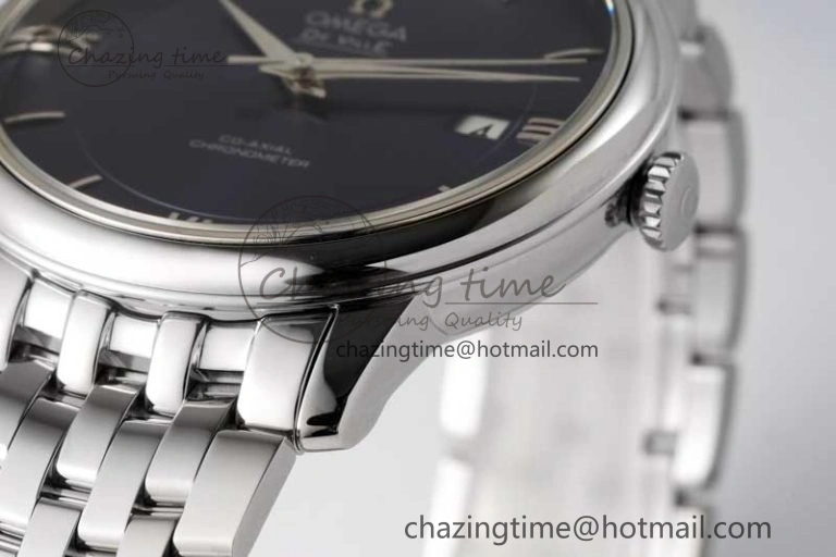 De Ville SS DIWF 1:1 Best Edition Deep Blue Dial SS Markers on SS Bracelet MIYOTA 9015