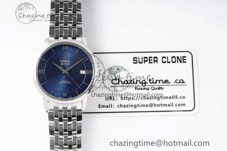 De Ville SS DIWF 1:1 Best Edition Deep Blue Dial SS Markers on SS Bracelet MIYOTA 9015