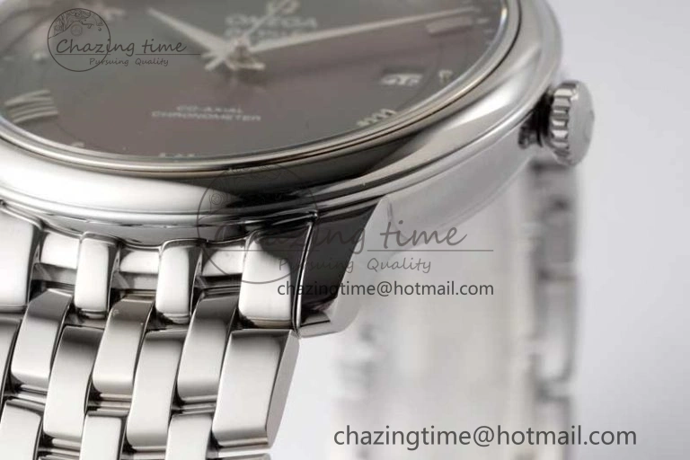 De Ville SS DIWF 1:1 Best Edition Gray Dial SS Markers on SS Bracelet MIYOTA 9015