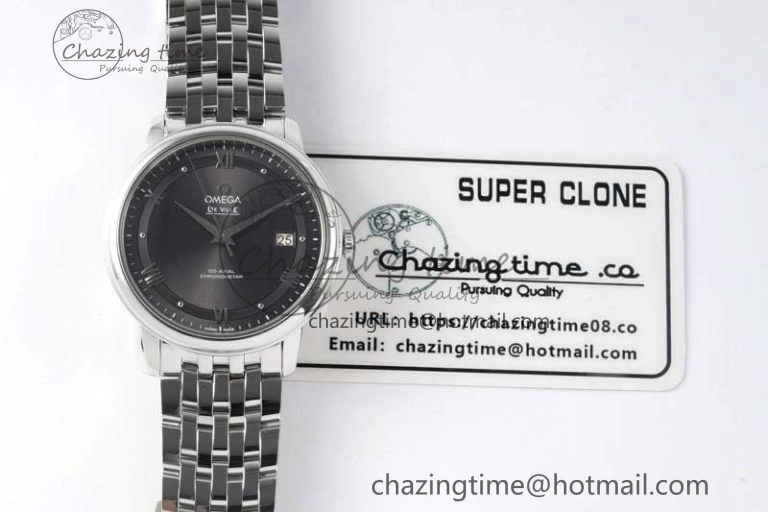 De Ville SS DIWF 1:1 Best Edition Gray Dial SS Markers on SS Bracelet MIYOTA 9015