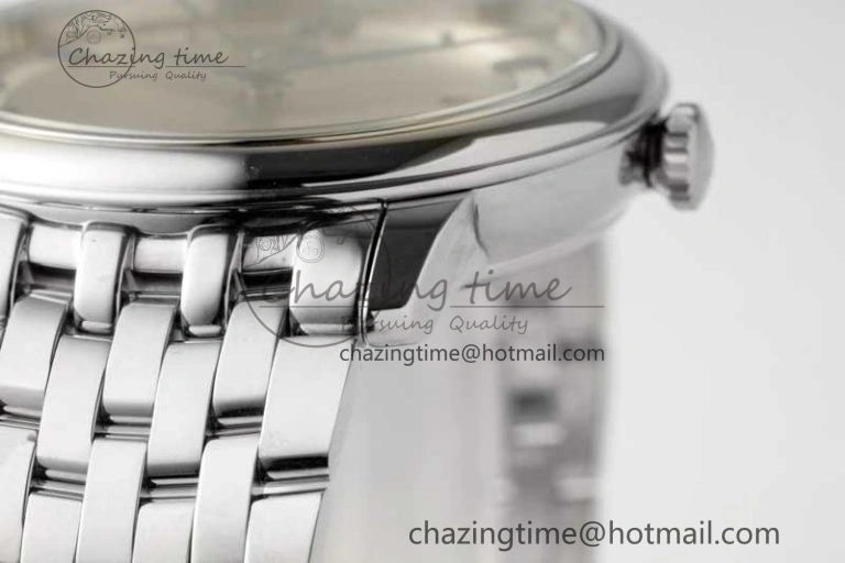 De Ville SS DIWF 1:1 Best Edition Gray White Dial Blue Markers on SS Bracelet MIYOTA 9015