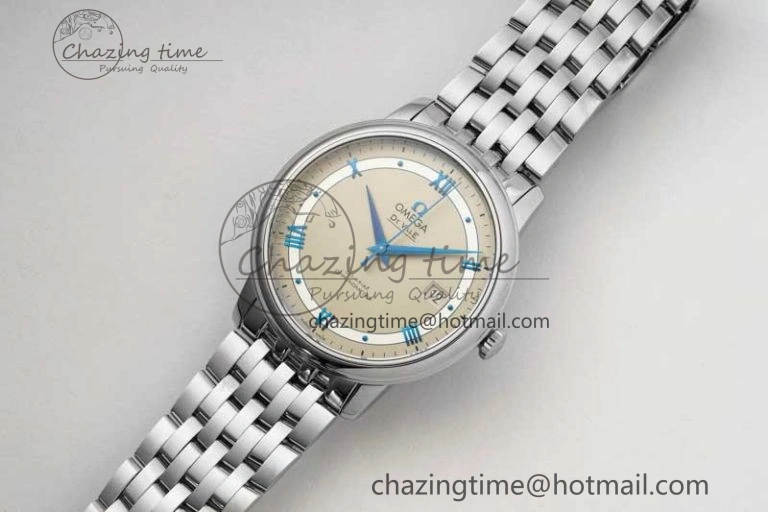 De Ville SS DIWF 1:1 Best Edition Gray White Dial Blue Markers on SS Bracelet MIYOTA 9015