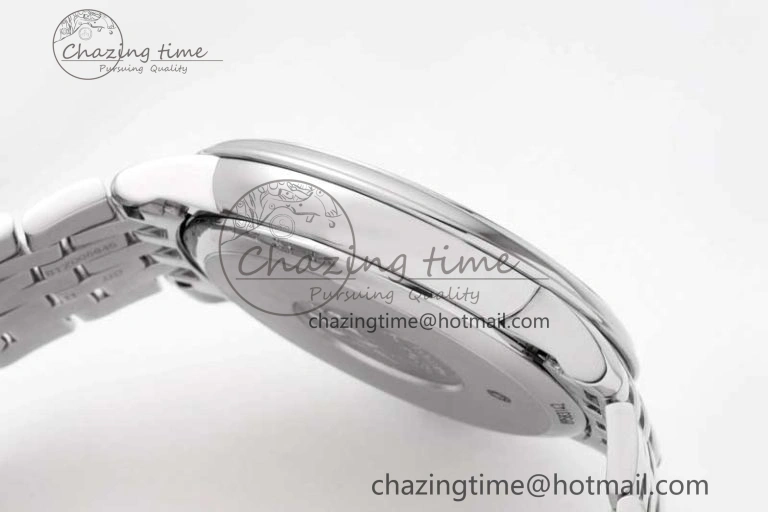 De Ville SS DIWF 1:1 Best Edition Gray White Dial Blue Markers on SS Bracelet MIYOTA 9015