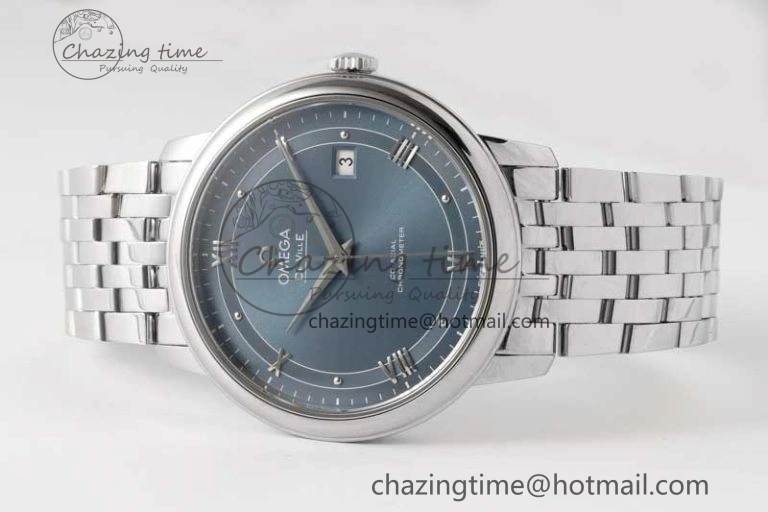 De Ville SS DIWF 1:1 Best Edition Light Blue Dial SS Markers on SS Bracelet MIYOTA 9015