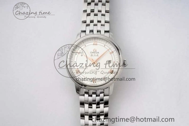 De Ville SS DIWF 1:1 Best Edition White Dial RG Markers on SS Bracelet MIYOTA 9015