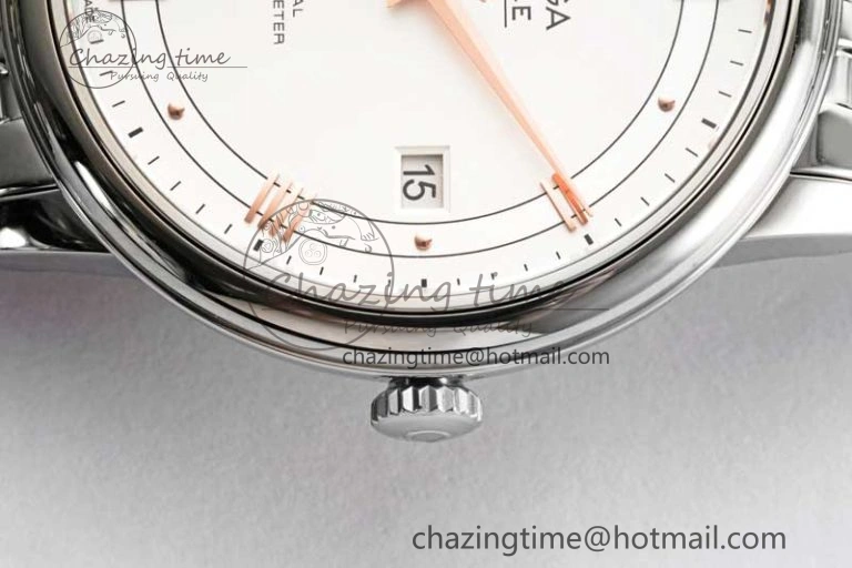 De Ville SS DIWF 1:1 Best Edition White Dial RG Markers on SS Bracelet MIYOTA 9015