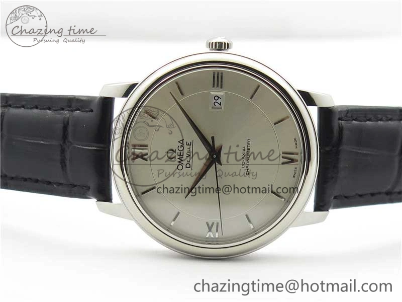 De Ville SS KZF 1:1 Best Edition White Dial on Black Leather Strap MIYOTA 9015