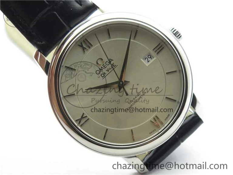 De Ville SS KZF 1:1 Best Edition White Dial on Black Leather Strap MIYOTA 9015