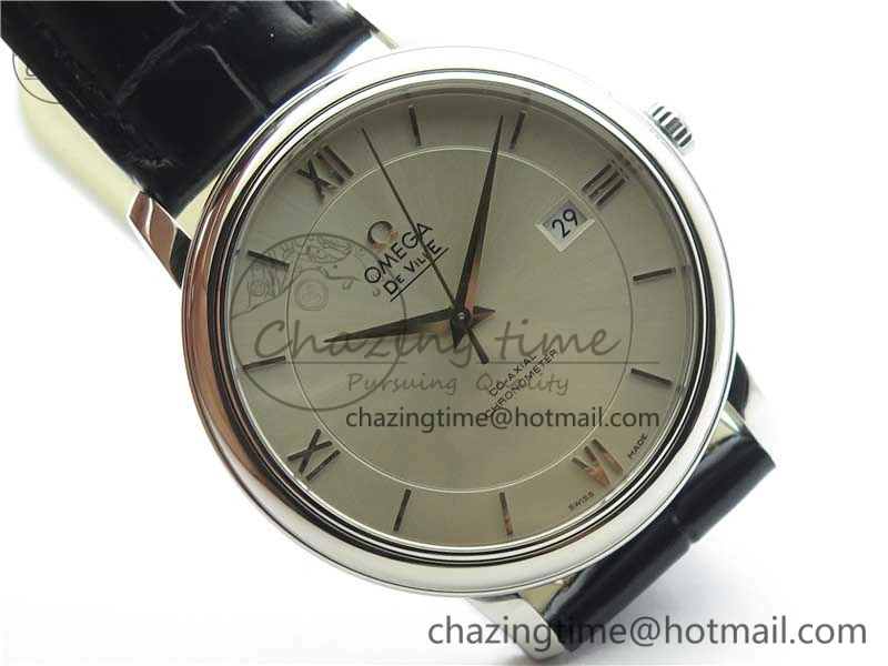 De Ville SS KZF 1:1 Best Edition White Dial on Black Leather Strap MIYOTA 9015