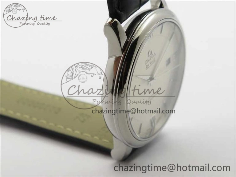 De Ville SS KZF 1:1 Best Edition White Dial on Black Leather Strap MIYOTA 9015