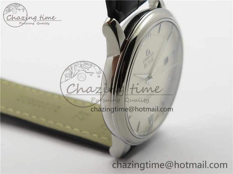 De Ville SS KZF 1:1 Best Edition White Dial on Black Leather Strap MIYOTA 9015