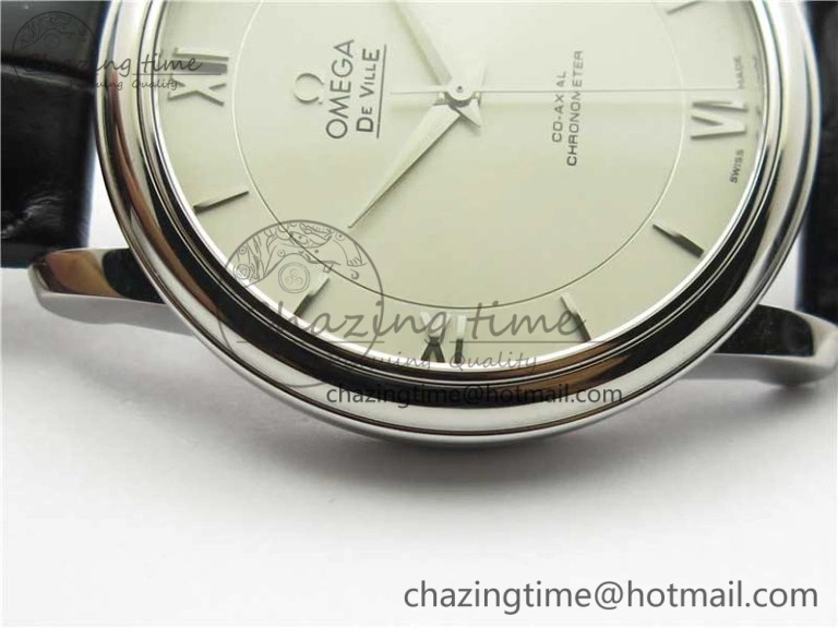 De Ville SS KZF 1:1 Best Edition White Dial on Black Leather Strap MIYOTA 9015