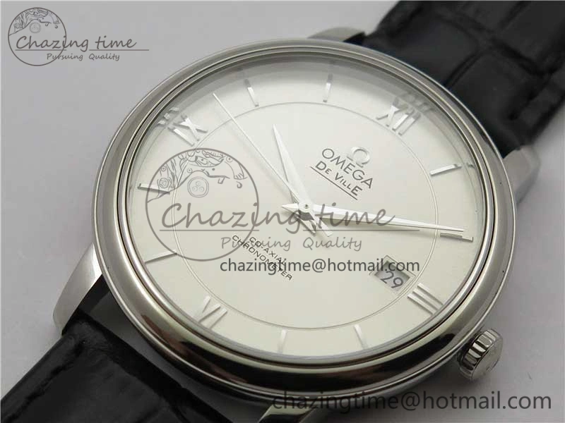 De Ville SS KZF 1:1 Best Edition White Dial on Black Leather Strap MIYOTA 9015