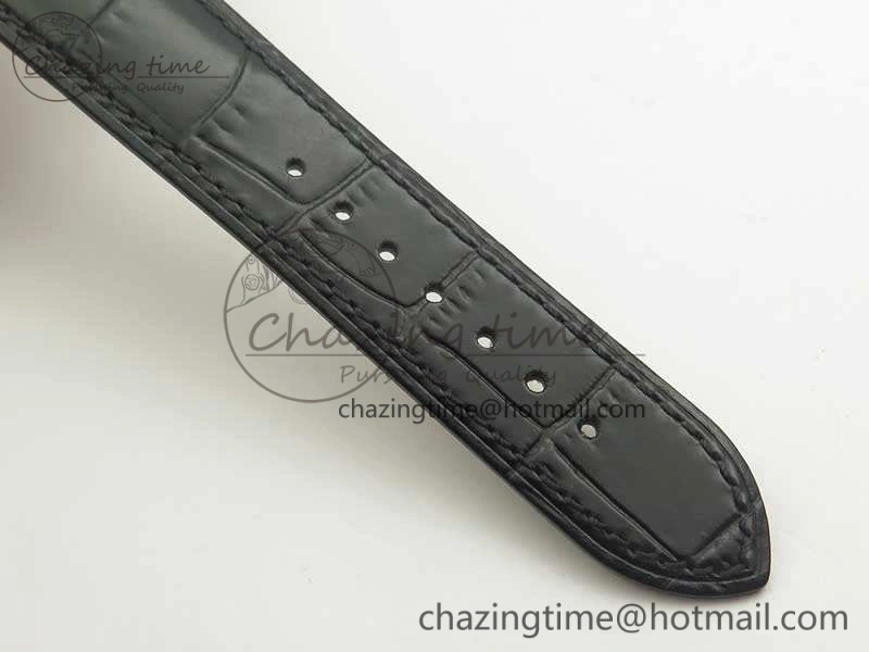 De Ville SS MK 1:1 Best Edition Blue Dial SS Markers On Leather Strap Miyota 9015 V2
