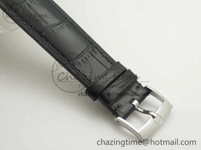 De Ville SS MK 1:1 Best Edition Blue Dial SS Markers On Leather Strap Miyota 9015 V2