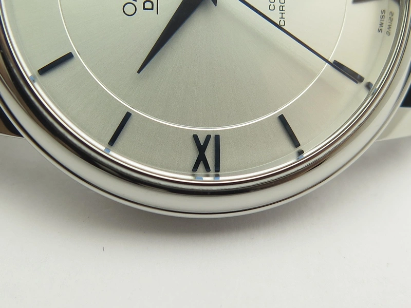 De Ville SS MK 1:1 Best Edition Silver Dial Blue Markers On Leather Strap Miyota 9015 V2