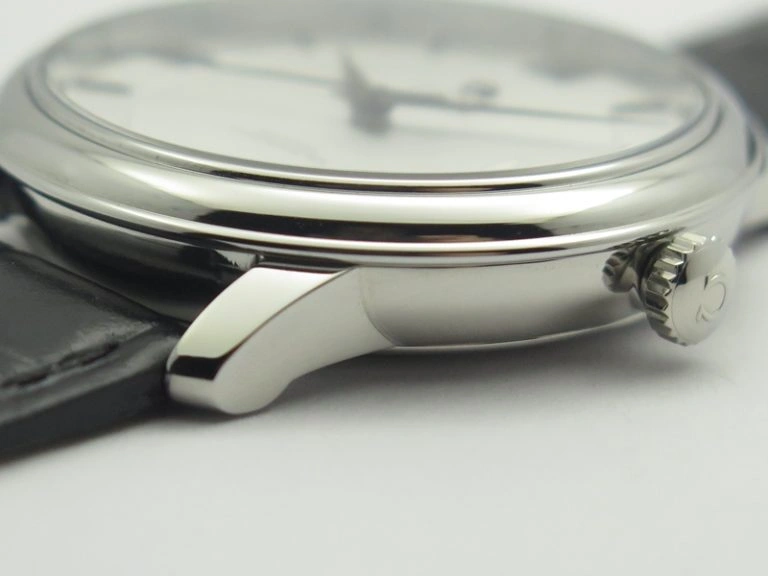 De Ville SS MK 1:1 Best Edition Silver Dial Blue Markers On Leather Strap Miyota 9015 V2
