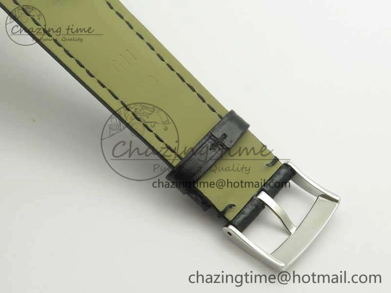 De Ville SS MK 1:1 Best Edition White Dial SS Markers On Leather Strap Miyota 9015 V2