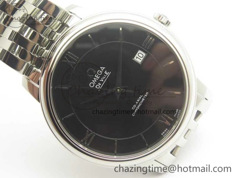 De Ville SS RXW 1:1 Best Edition Black Dial on SS Bracelet A2892 (Free Leather Strap)