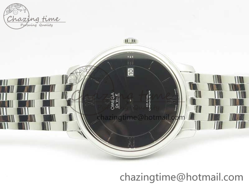 De Ville SS RXW 1:1 Best Edition Black Dial on SS Bracelet A2892 (Free Leather Strap)