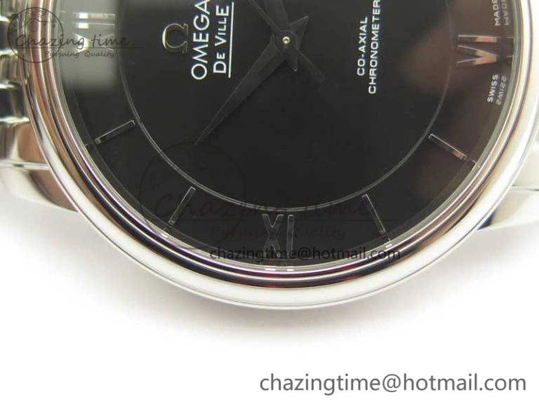 De Ville SS RXW 1:1 Best Edition Black Dial on SS Bracelet A2892 (Free Leather Strap)