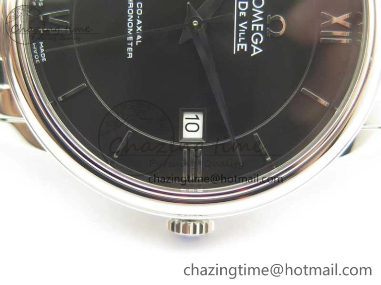 De Ville SS RXW 1:1 Best Edition Black Dial on SS Bracelet A2892 (Free Leather Strap)